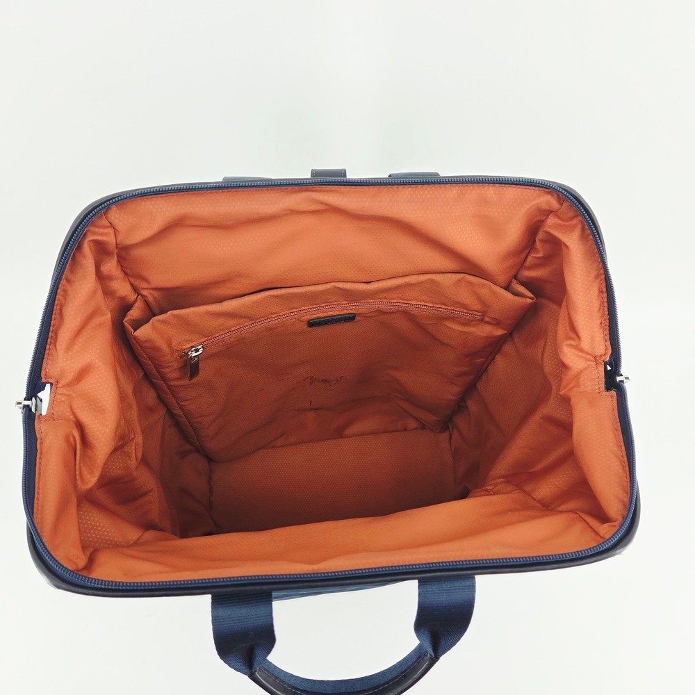 Tumi Mel Framed Blue Navy Nylon Convertible Backpack Bookbag Bag Wide Opening - Picture 9 of 16